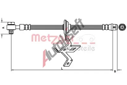 METZGER Brzdová hadice MTG 4116208, 4116208 METZGER Brzdová hadice MTG 4116208, 4116208