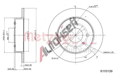 METZGER Brzdov kotou - 258 mm MTG 6110139, 6110139