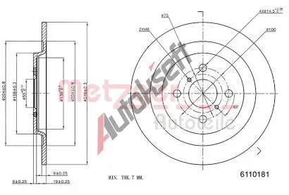 METZGER Brzdov kotou - 278 mm MTG 6110181, 6110181
