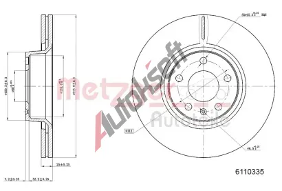 METZGER Brzdov kotou - 314 mm MTG 6110335, 6110335