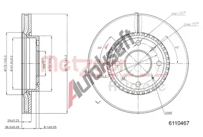 METZGER Brzdový kotouč - 275 mm MTG 6110467, 6110467 METZGER Brzdový kotouč - 275 mm MTG 6110467, 6110467