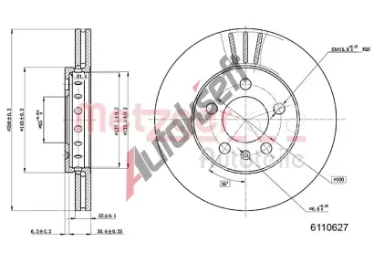 METZGER Brzdov kotou - 256 mm MTG 6110627, 6110627