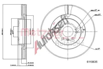 METZGER Brzdov kotou - 350 mm MTG 6110635, 6110635