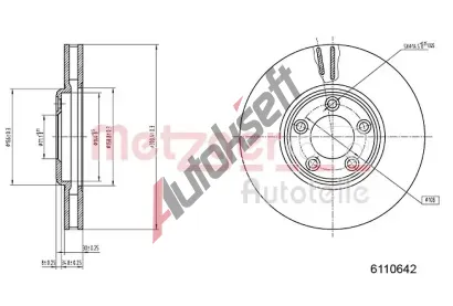 METZGER Brzdov kotou - 300 mm MTG 6110642, 6110642