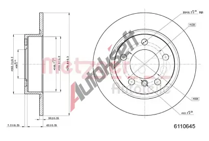METZGER Brzdov kotou - 280 mm MTG 6110645, 6110645