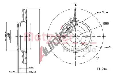 METZGER Brzdov kotou - 258 mm MTG 6110681, 6110681