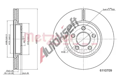 METZGER Brzdov kotou - 280 mm MTG 6110709, 6110709