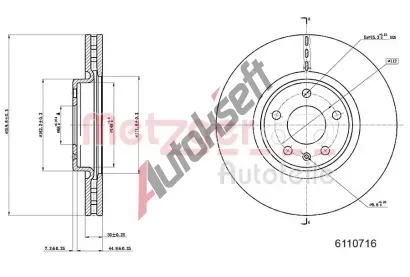 METZGER Brzdov kotou - 320 mm MTG 6110716, 6110716
