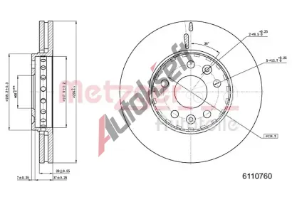 METZGER Brzdov kotou - 296 mm MTG 6110760, 6110760