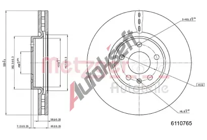 METZGER Brzdový kotouč - 320 mm MTG 6110765, 6110765 METZGER Brzdový kotouč - 320 mm MTG 6110765, 6110765