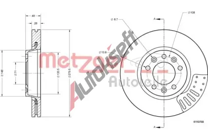 METZGER Brzdov kotou - 280 mm MTG 6110788, 6110788