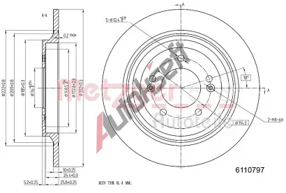 METZGER Brzdov kotou - 302 mm MTG 6110797, 6110797