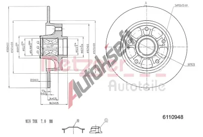 METZGER Brzdov kotou - 260 mm MTG 6110948, 6110948