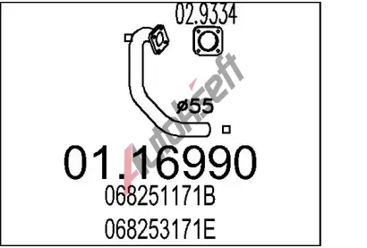 MTS Vfukov trubka MTS 01.16990, 01.16990