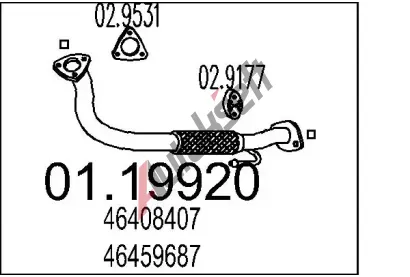 MTS Výfuková trubka MTS 01.19920, 01.19920 MTS Výfuková trubka MTS 01.19920, 01.19920