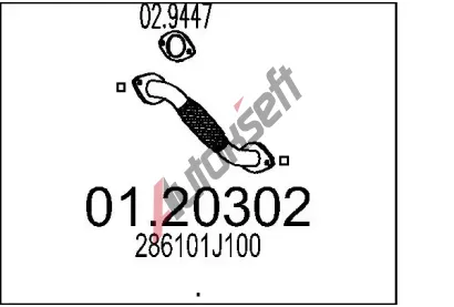 MTS Výfuková trubka MTS 01.20302, 01.20302 MTS Výfuková trubka MTS 01.20302, 01.20302