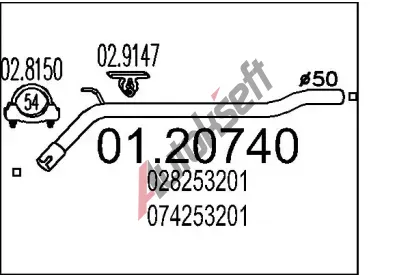 MTS Vfukov trubka MTS 01.20740, 01.20740