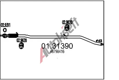 MTS Pedn tlumi vfuku MTS 01.31390, 01.31390