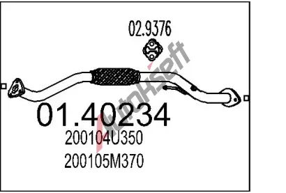 MTS Vfukov trubka MTS 01.40234, 01.40234