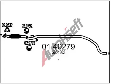 MTS Výfuková trubka MTS 01.40279, 01.40279 MTS Výfuková trubka MTS 01.40279, 01.40279