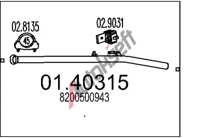 MTS Vfukov trubka MTS 01.40315, 01.40315
