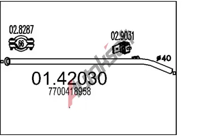 MTS Vfukov trubka MTS 01.42030, 01.42030