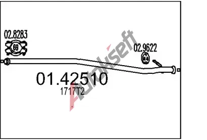 MTS Výfuková trubka MTS 01.42510, 01.42510 MTS Výfuková trubka MTS 01.42510, 01.42510