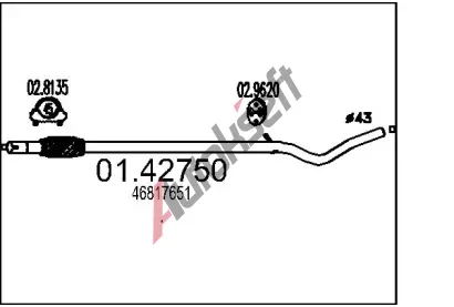 MTS Vfukov trubka MTS 01.42750, 01.42750