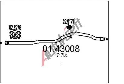 MTS Výfuková trubka MTS 01.43008, 01.43008 MTS Výfuková trubka MTS 01.43008, 01.43008