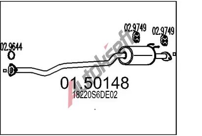 MTS Stedn tlumi vfuku MTS 01.50148, 01.50148