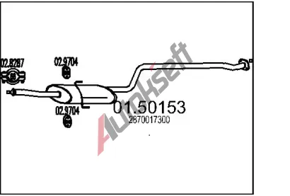 MTS Střední tlumič výfuku MTS 01.50153, 01.50153 MTS Střední tlumič výfuku MTS 01.50153, 01.50153