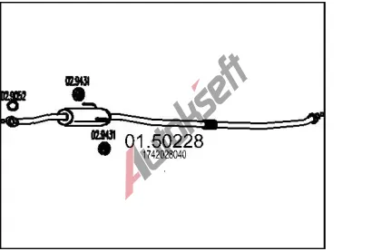 MTS Střední tlumič výfuku MTS 01.50228, 01.50228 MTS Střední tlumič výfuku MTS 01.50228, 01.50228