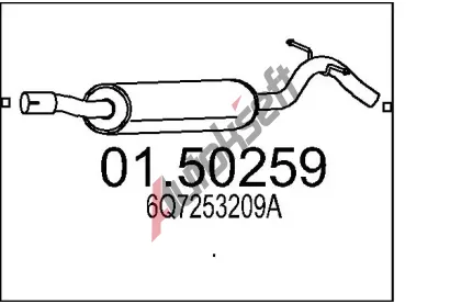 MTS Střední tlumič výfuku MTS 01.50259, 01.50259 MTS Střední tlumič výfuku MTS 01.50259, 01.50259