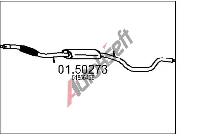 MTS Střední tlumič výfuku MTS 01.50273, 01.50273 MTS Střední tlumič výfuku MTS 01.50273, 01.50273