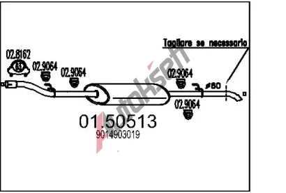 MTS Stedn tlumi vfuku MTS 01.50513, 01.50513