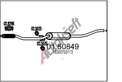 MTS Stedn tlumi vfuku MTS 01.50849, 01.50849