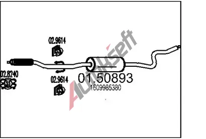 MTS Střední tlumič výfuku MTS 01.50893, 01.50893 MTS Střední tlumič výfuku MTS 01.50893, 01.50893