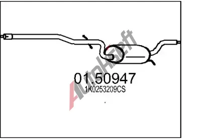 MTS Střední tlumič výfuku MTS 01.50947, 01.50947 MTS Střední tlumič výfuku MTS 01.50947, 01.50947