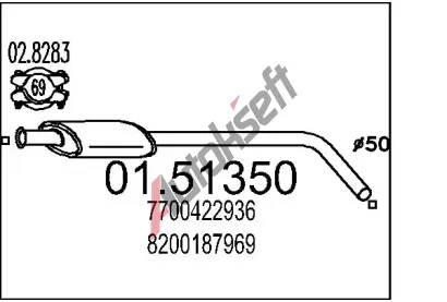 MTS Stedn tlumi vfuku MTS 01.51350, 01.51350