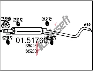 MTS Stedn tlumi vfuku MTS 01.51760, 01.51760
