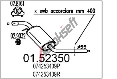 MTS Stedn tlumi vfuku MTS 01.52350, 01.52350