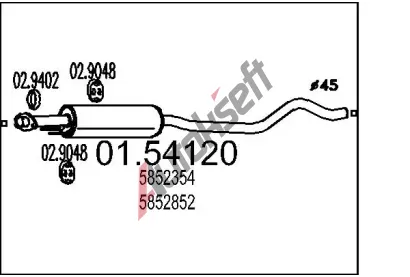 MTS Stedn tlumi vfuku MTS 01.54120, 01.54120