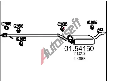 MTS Stedn tlumi vfuku MTS 01.54150, 01.54150
