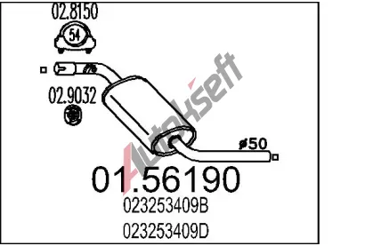 MTS Stedn tlumi vfuku MTS 01.56190, 01.56190