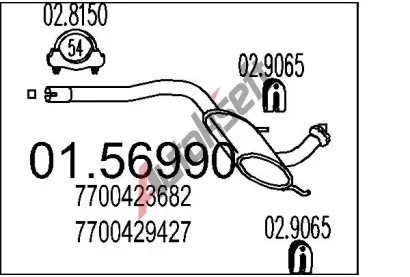 MTS Střední tlumič výfuku MTS 01.56990, 01.56990 MTS Střední tlumič výfuku MTS 01.56990, 01.56990