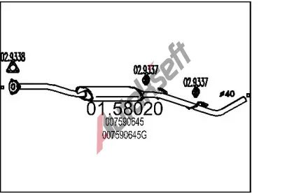 MTS Stedn tlumi vfuku MTS 01.58020, 01.58020
