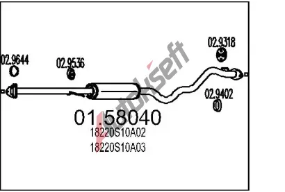 MTS Stedn tlumi vfuku MTS 01.58040, 01.58040