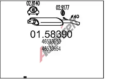MTS Stedn tlumi vfuku MTS 01.58390, 01.58390