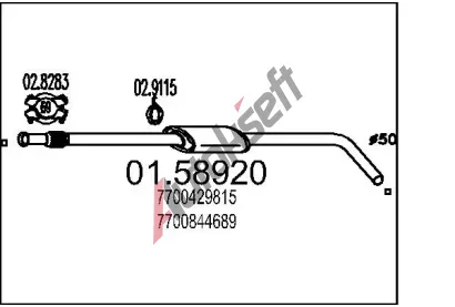 MTS Stedn tlumi vfuku MTS 01.58920, 01.58920