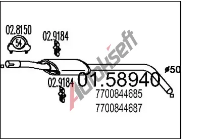 MTS Stedn tlumi vfuku MTS 01.58940, 01.58940